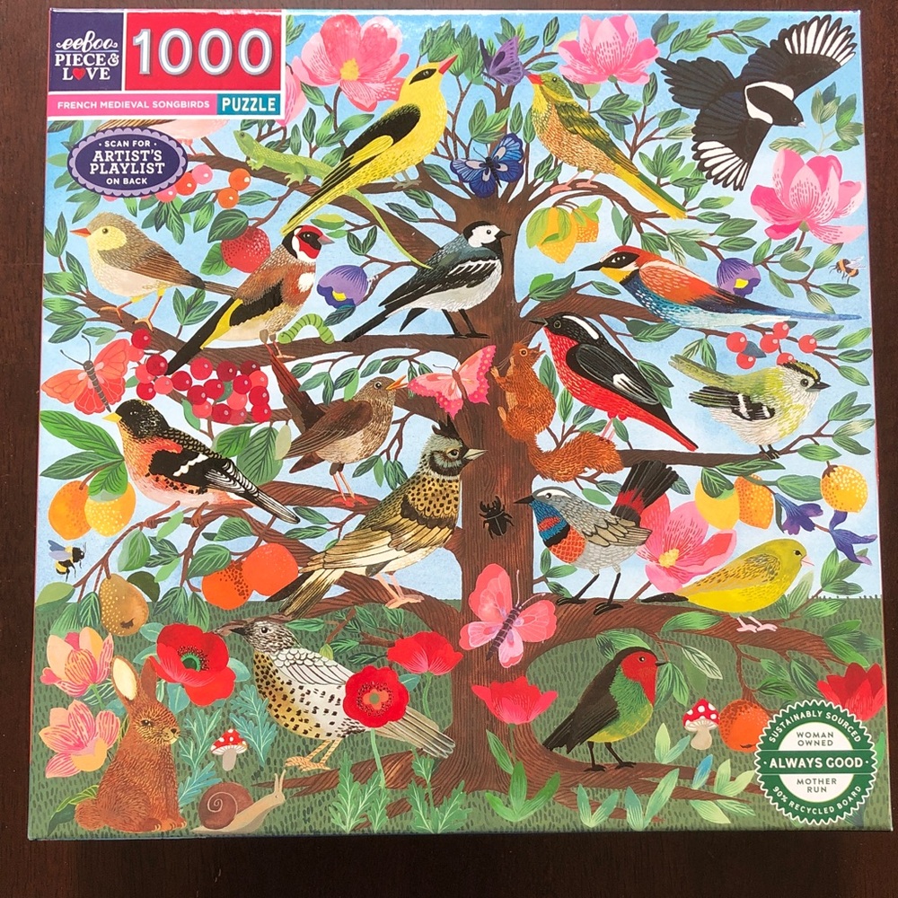 EeBoo French Medieval Songbirds 1000 piece puzzle